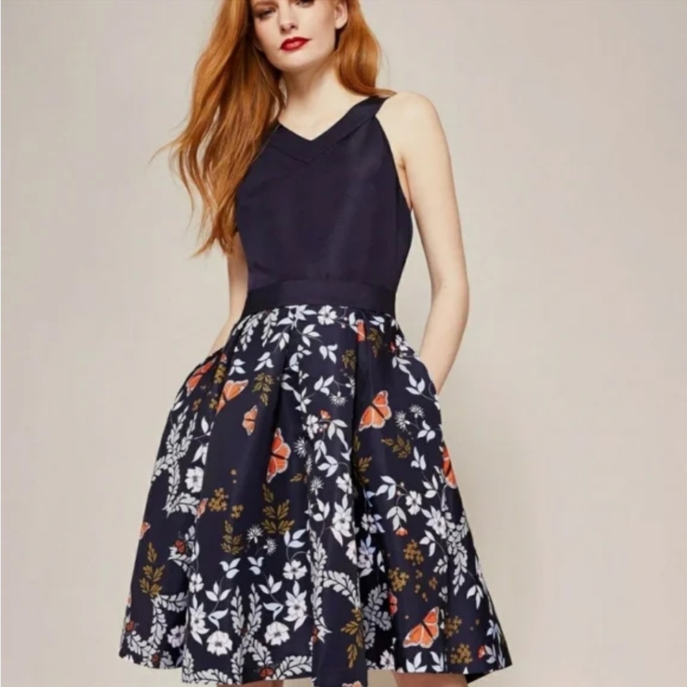 Ted Baker Navy Floral Dress